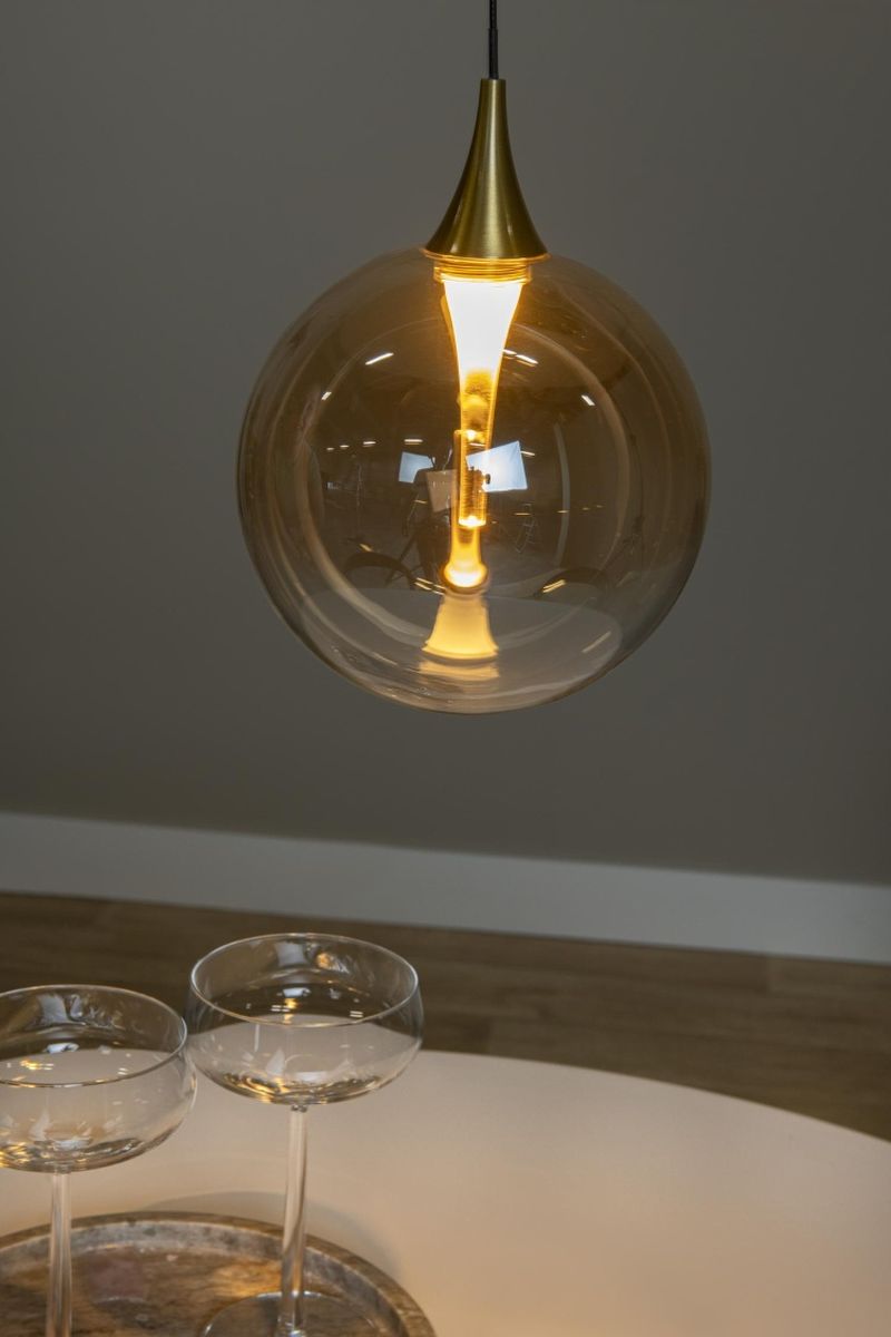 Lucide GISELA - Závesné svietidlo - Ø 16 cm - LED Rozm. - 1x5W 2700K - Jantárová